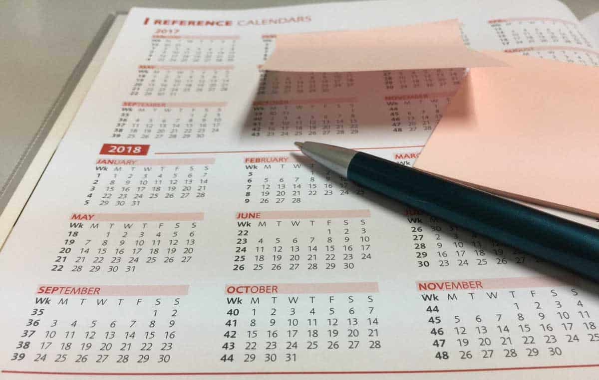 visual calendar representation of dates covered by IRAS Year of Assessment for chargeable income tax