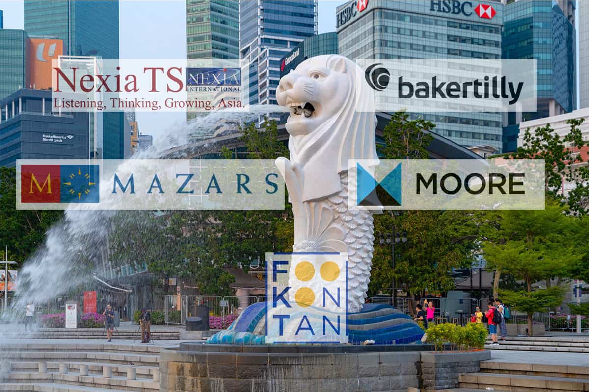 logos of mid tier accounting firms overlaying singapore background